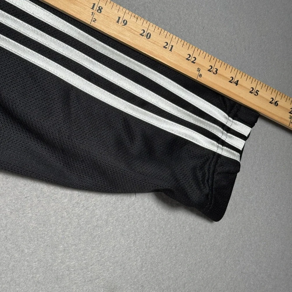 Vintage Adidas Climalite‎ Track Jacket Mens Large Black Stripes Embroidered Mesh
